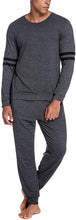 Load image into Gallery viewer, Men&#39;s Dark Grey Long Sleeve Knit Top &amp; Pants Loungewear Set