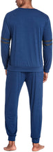 Load image into Gallery viewer, Men&#39;s Blue Long Sleeve Knit Top &amp; Pants Loungewear Set