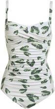 Load image into Gallery viewer, Elegant Port City Green Leaves Tummy Control One Piece Swimwear