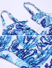 Load image into Gallery viewer, Elegant Port City Blue Pattern Tummy Control One Piece Swimwear