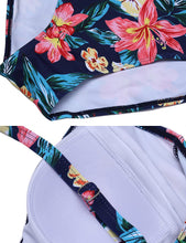 Load image into Gallery viewer, Elegant Port City Green Flower Tummy Control One Piece Swimwear