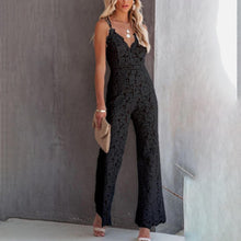 Load image into Gallery viewer, Elegant Black Casual Sling Long Trousers Jumpsuit
