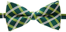 Load image into Gallery viewer, Men&#39;s Green Vintage Plaid Check Pre-tied Bow Tie