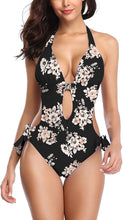 Load image into Gallery viewer, One Piece Navy Blue  Bathing Suit Monokini Tummy Control Cutout Swimwear