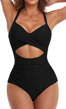 Load image into Gallery viewer, White &amp; Black Sweetheart Two Tone One Piece Swimsuit