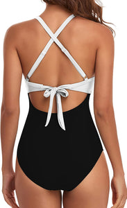 Black Sweetheart Two Tone One Piece Swimsuit