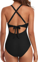Load image into Gallery viewer, White &amp; Black Sweetheart Two Tone One Piece Swimsuit