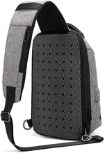 Load image into Gallery viewer, Men&#39;s Grey Water Repellent Cross Body Chest Bag