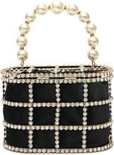 Load image into Gallery viewer, Gold Clutch Purse with Diamond Pearls Handbag