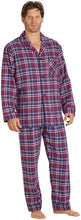 Load image into Gallery viewer, Flannel Pajamas Purple Plaid Cotton Sleepwear Set