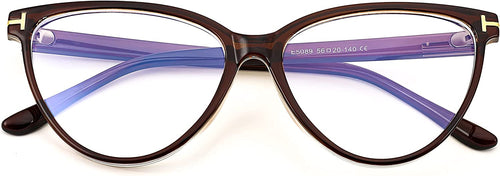 Cat Eye Brown Frame Blue Light Blocking Eyewear Glasses