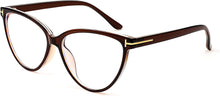 Load image into Gallery viewer, Cat Eye Brown Frame Blue Light Blocking Eyewear Glasses