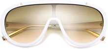 Load image into Gallery viewer, Premium Look White Retro Design Oversized One Piece Sunglasses