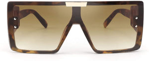 Prodigy Shades Leopard Frame Oversized Flat Top Sunglasses With Side Lens