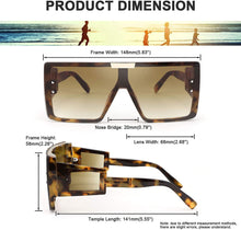 Load image into Gallery viewer, Prodigy Shades Leopard Frame Oversized Flat Top Sunglasses With Side Lens