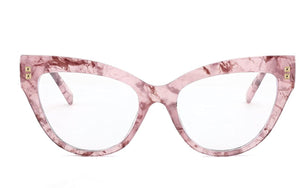 Pink Floral Frame Oversized Anti Eyestrain Glasses