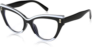 Black & White Frame Oversized Anti Eyestrain Glasses