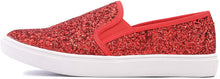 Load image into Gallery viewer, Fashion Slip-On Red Glitter Casual Flat Loafers