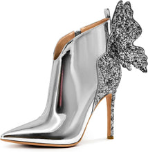 Load image into Gallery viewer, Metallic Society Gold Butterfly Ankle Boots