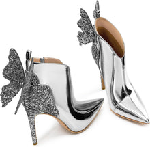 Load image into Gallery viewer, Metallic Society Gold Butterfly Ankle Boots