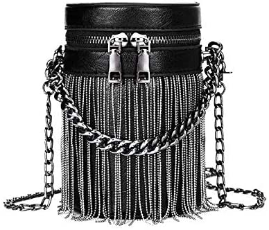 Y2K Punk Bag Tassel Totes Gothic Shoulder Back Rock Fashion Crossbody Black Handbag