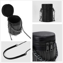 Load image into Gallery viewer, Y2K Punk Bag Tassel Totes Gothic Shoulder Back Rock Fashion Crossbody Black Handbag