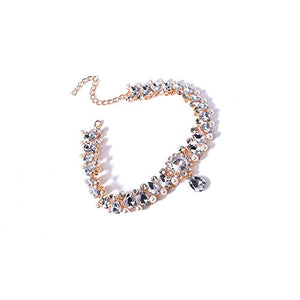 Bride Crystal Pendant Gold Choker Necklace
