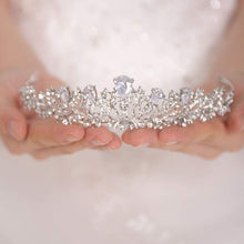 Load image into Gallery viewer, Silver Alloy Bead Tiara Crown