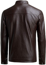 Load image into Gallery viewer, Men&#39;s Slim Fit Black Faux Leather Jacket