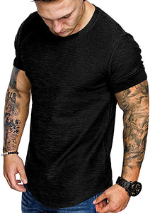 Men's Black Short Sleeve Athletic T Shirt