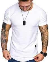 Load image into Gallery viewer, Men&#39;s White Short Sleeve Athletic  T Shirt