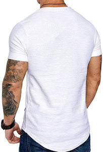 Men's White Short Sleeve Athletic  T Shirt