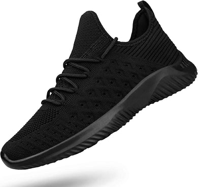 Men's French All Black Breathable Non-Slip Running Shoes