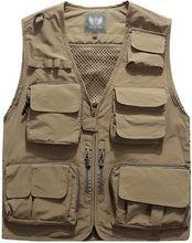 Load image into Gallery viewer, Men&#39;s Orange Outdoor Vest Jacket Multi Pockets