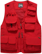 Load image into Gallery viewer, Men&#39;s Khaki Outdoor Vest Sleeveless Jacket Multi Pockets