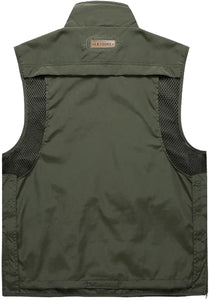 Men's Navy Blue Outdoor Vest Jacket Multi Pockets
