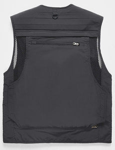Men's Black Outdoor Sleeveless Vest Jacket Multi Pockets