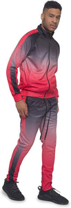 Sporty Gradient Red Men's Big & Tall 2pc Tracksuit