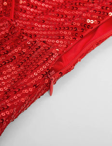 Plus Size Tatiana Red Sequin Peplum Top