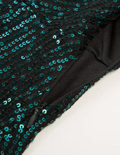 Load image into Gallery viewer, Plus Size Tatiana Green Sequin Peplum Top