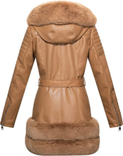 Load image into Gallery viewer, Elegant Light Camel Faux Leather Long Sleeve Jacket