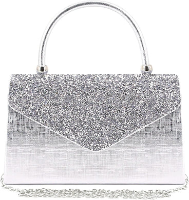 Luxury Flip Diamond Silver Rhinestone Clutches Purse Handbag