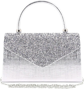 Luxury Flip Diamond Silver Rhinestone Clutches Purse Handbag