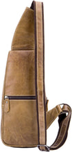Load image into Gallery viewer, Genuine Light Brown Leather Casual Crossbody Bag