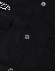Men's Military Black Button Down Short Sleeve Tactical Shirt