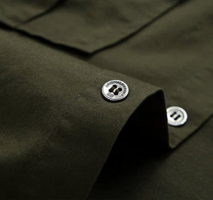 Men's Military Navy Blue Button Down Short Sleeve Tactical Shirt