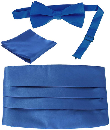 Satin Royal Blue Adjustable Paisley Cummerbund Set