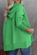 Load image into Gallery viewer, Casual Green V-Neck Hooded Sweatshirt Oversized Tops with Pocket