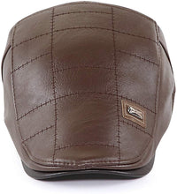 Load image into Gallery viewer, Vintage Newsboy Light Coffee Adjustable PU Leather Ivy Cap