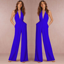 Load image into Gallery viewer, Giovanni Black Halter Wide Leg Jumpsuit